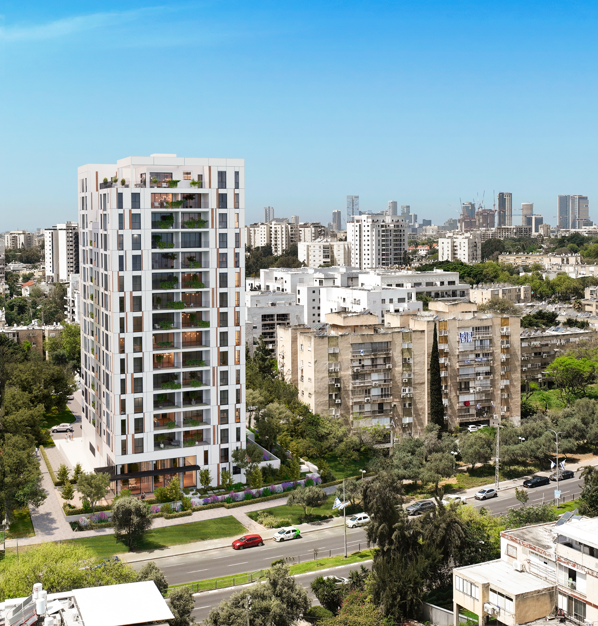 פרויקט אאורה הטייסים תל אביב - בניין בעל 15 קומות ו 85 דירות